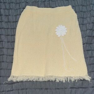 Elegant Cream Skirt with Floral Accent